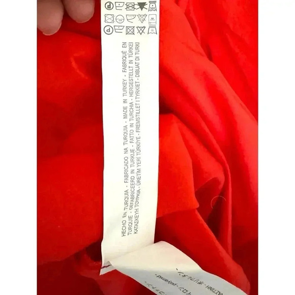 ZARA Top Womens Size M Red Cotton Blend Off The Shoulder Ruffle Sleeve Boho - Picture 6 of 8